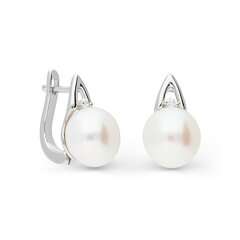 Sudraba auskari ar pērlēm Silver Pearls sievietēm W62619867 cena un informācija | Auskari | 220.lv