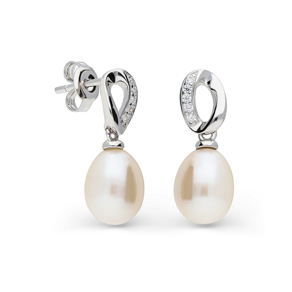 Sudraba auskari ar pērlēm Silver Pearls sievietēm W62627362 cena un informācija | Auskari | 220.lv