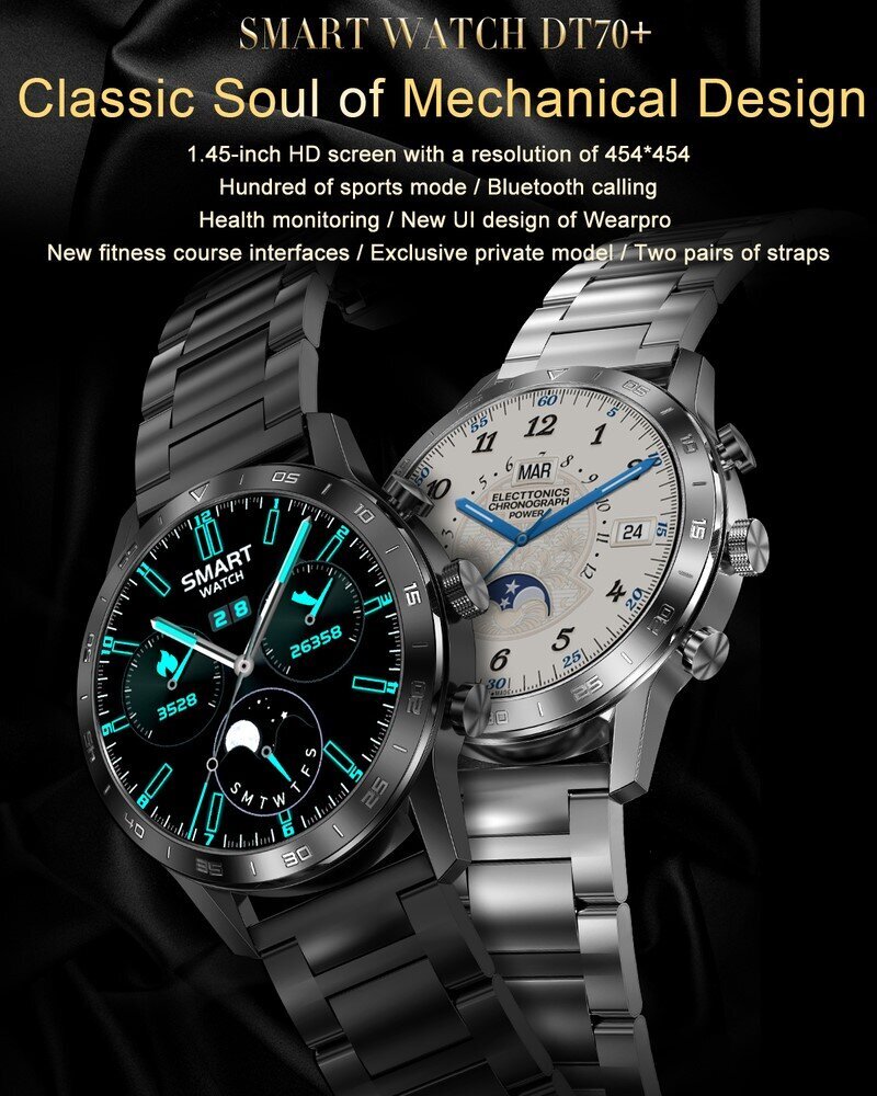 DT NO.1 DT70+ Silver Leather cena un informācija | Viedpulksteņi (smartwatch) | 220.lv