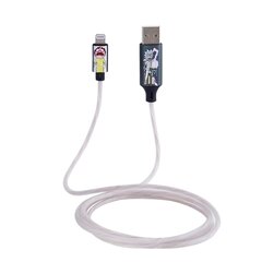Зарядный кабель с подсветкой Рик и Морти с разъемами USB A - MFI, длина 1,2 м. цена и информация | Кабели для телефонов | 220.lv