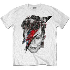 Vīriešu T krekls ar īsām piedurknēm David Bowie Unisex : Halftone Flash Face cena un informācija | Vīriešu T-krekli | 220.lv