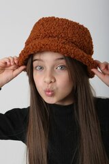 Cepure meitenēm, brūns цена и информация | Шапки, перчатки, шарфы для девочек | 220.lv