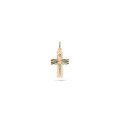 Zelta piekariņš-krustiņš ar kubisko cirkoniju Gold selection Unisex W62045744 cena un informācija | Kaklarotas | 220.lv