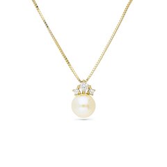 Zelta kaklarota ar piekariņu un pērlēm Gold Pearls sievietēm W60726730 cena un informācija | Kaklarotas | 220.lv