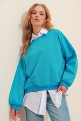 Sieviešu džemperis, tirkīza krāsas цена и информация | Женские толстовки | 220.lv
