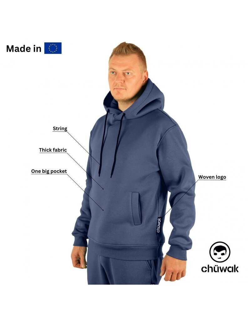 Džemperis Buggy Hoodie Exquisite Line Blue Indigo, Zils, unisex цена и информация | Vīriešu jakas | 220.lv