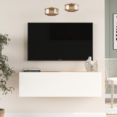 TV skapītis Asir, 100x29,1x29,6cm, balts/bēšs цена и информация | Тумбы под телевизор | 220.lv