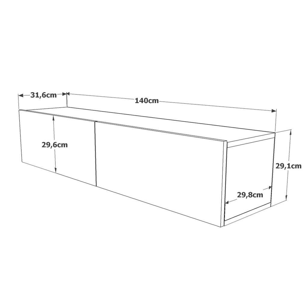 TV skapītis Asir, 140x29,1x31,6cm, balts цена и информация | TV galdiņi | 220.lv