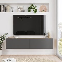 TV skapītis Asir, 140x29,1x31,6cm, melns cena un informācija | TV galdiņi | 220.lv