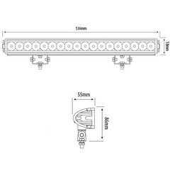 247Lighting LED gaismeklis 247 WORK LAMP BAR 54W 4050 LUM 536X 55 X 86MM cena un informācija | Auto spuldzes | 220.lv