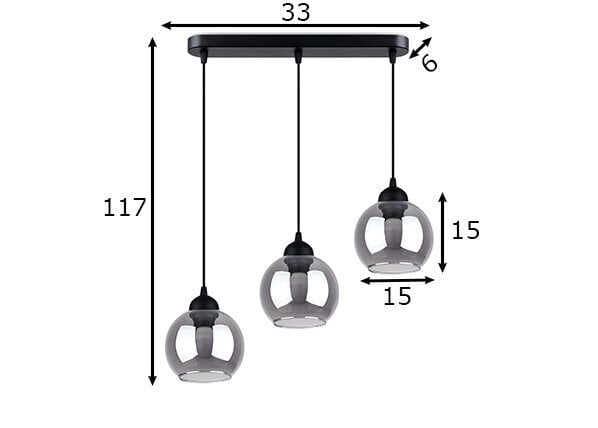 Piekarināma lampa ALINO 3 melns cena un informācija | Lustras | 220.lv