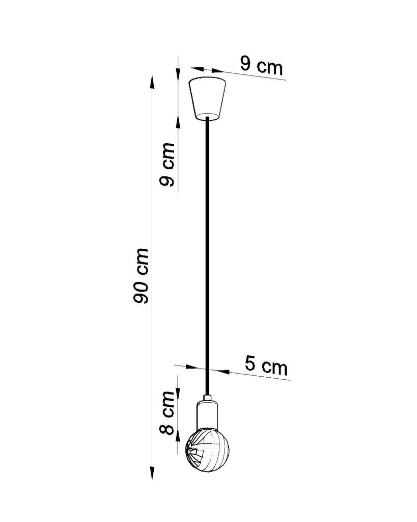 Piekarināma lampa DIEGO 1 apelsīns цена и информация | Piekaramās lampas | 220.lv