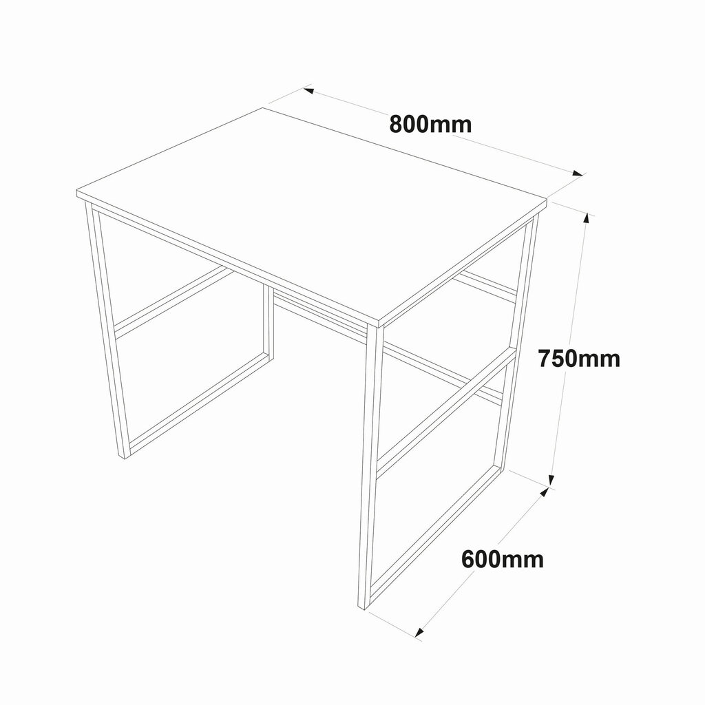 Datorgalds Asir, 80x75x60cm, melns/bēšs цена и информация | Datorgaldi, rakstāmgaldi, biroja galdi | 220.lv