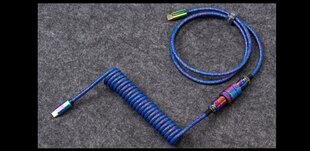 Keychron Premium Coiled Type-C Cable, Blue цена и информация | Кабели для телефонов | 220.lv