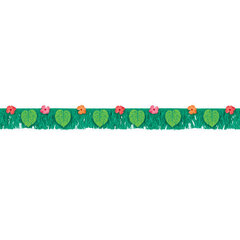 Зеленая бахрома в гавайском стиле с листьями и цветами, 1,80 м х 27 см. цена и информация | Праздничные декорации | 220.lv