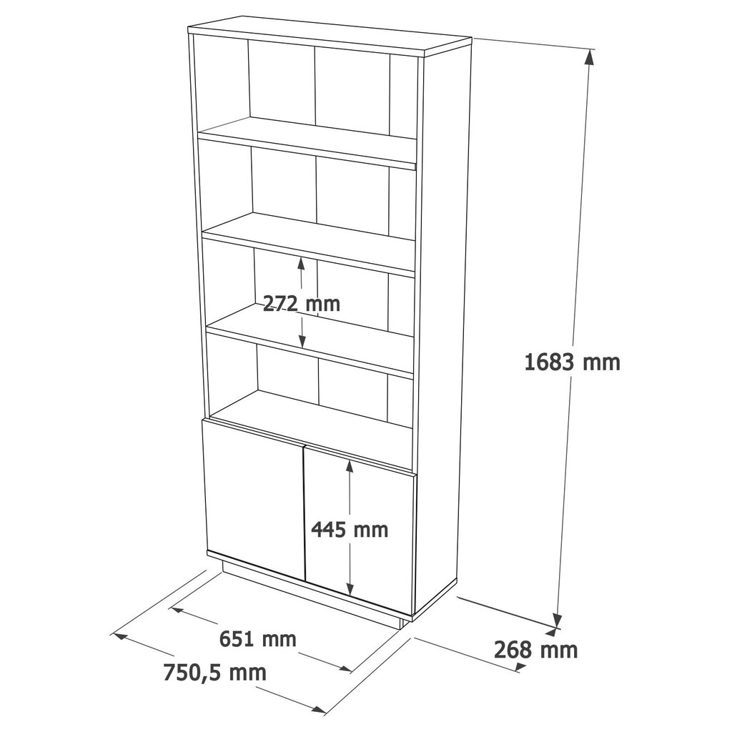 Plaukts Asir, 77,5x168,3x26,8cm, balts/bēšs cena un informācija | Plaukti | 220.lv