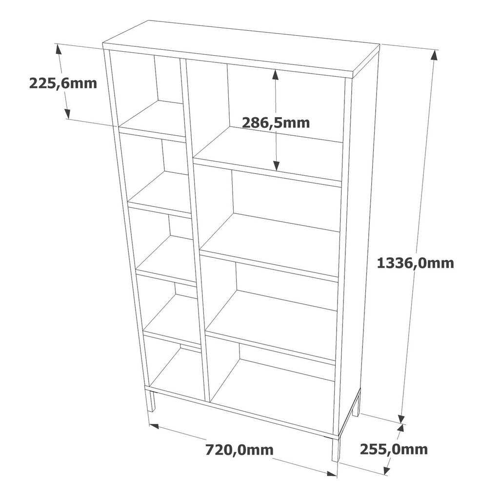 Plaukts Asir, 72x133,6x25,5cm, bēšs/melns cena un informācija | Plaukti | 220.lv