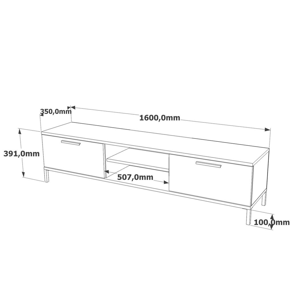 TV skapītis Asir, 160x39,1x35cm, bēšs/pelēks цена и информация | TV galdiņi | 220.lv