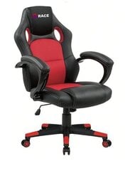 Spēļu krēsls Race, melns/sarkans cena un informācija | Biroja krēsli | 220.lv