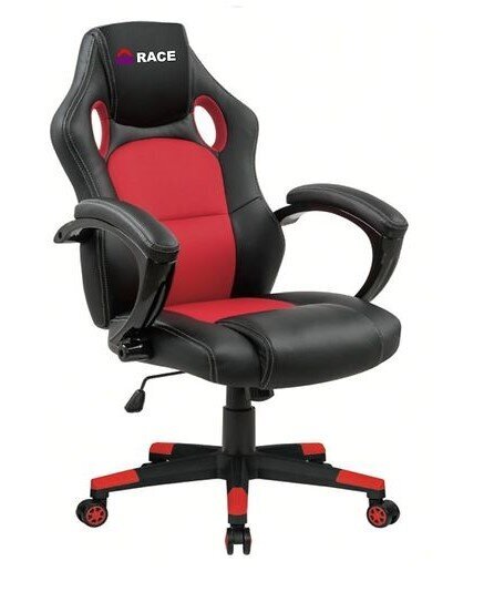 Spēļu krēsls Race, melns/sarkans цена и информация | Biroja krēsli | 220.lv