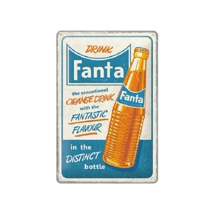 Metāla plāksne Nostalgic Art/ Fanta - Sensational Orange Drink, 20x30 cm цена и информация | Asprātīgas dāvanas | 220.lv