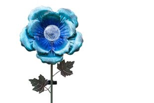 Dārza piederums Blue Poppy ar saules lampu цена и информация | Декоры для сада | 220.lv