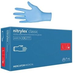 Нитриловые перчатки Mercator Nitrylex Classic L, 100 шт. цена и информация | Первая помощь | 220.lv