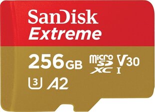 SanDisk Extreme microSDXC card for Mobile Gaming 256GB to 190MB/s & 130MB/s цена и информация | Карты памяти для фотоаппаратов | 220.lv