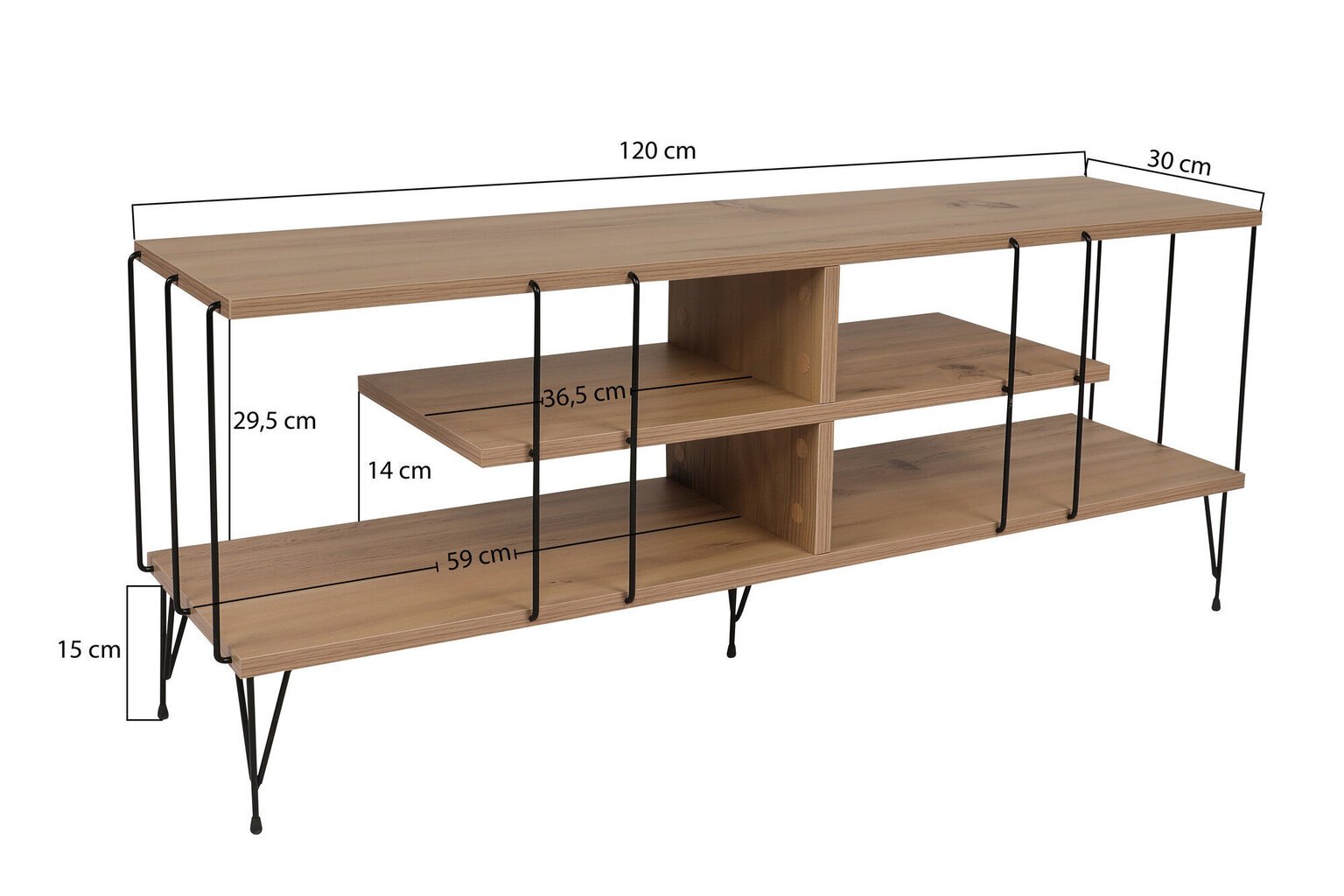 TV statīvs Asir, 120x44,5x30cm, smilškrāsas krāsā цена и информация | TV galdiņi | 220.lv