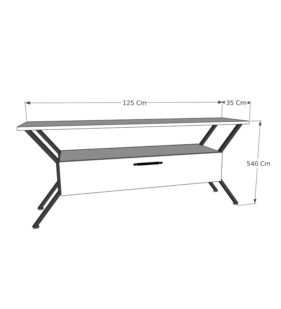 TV statīvs Asir, 124x54x35cm, brūns cena un informācija | TV galdiņi | 220.lv