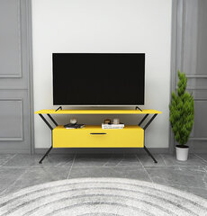 TV statīvs Asir, 124x54x35cm, dzeltens cena un informācija | TV galdiņi | 220.lv