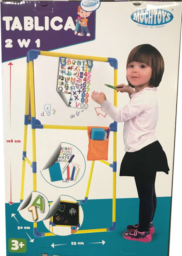 Mākslinieciskais molberts 2-in-1 bērniem Mochtoys цена и информация | Attīstošās rotaļlietas | 220.lv