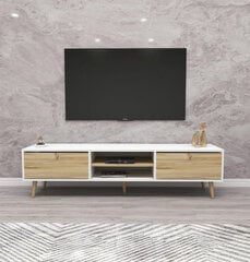 TV statīvs Asir, 180x50x40cm, balts un bēšs cena un informācija | TV galdiņi | 220.lv