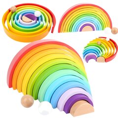 Koka varavīksnes puzle XL Montessori Small Foot cena un informācija | Rotaļlietas zīdaiņiem | 220.lv