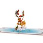Ziemassvētku kartīte - Ziemeļbriedis, 15x15cm, 3D cena un informācija | Aploksnes | 220.lv