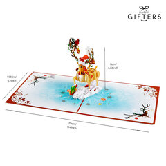 Рождественская 3D открытка Happy Gifters Christmas Reindeer 15x15 см цена и информация | Конверты, открытки | 220.lv