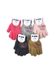 Перчатки для девочек Rak R-012A, Сердечки, белые цена и информация | Зимняя одежда для детей | 220.lv