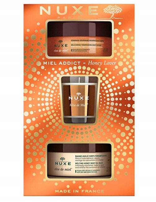 Kosmētikas komplekts Nuxe Honey Lover Dry Skin Body Care: ķermeņa skrubis, 175 ml + ķermeņa balzams, 200 ml + svece, 70 g цена и информация | Ķermeņa krēmi, losjoni | 220.lv