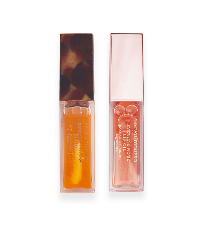 Lūpu eļļu komplekts Revolution Pro Lip Oil Set Glossy Lips, 8 ml, 2 gab. цена и информация | Lūpu krāsas, balzāmi, spīdumi, vazelīns | 220.lv