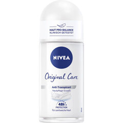 Rullīša dezodorants jutīgai ādai NIvea Original Care 48h sievietēm, 50 ml cena un informācija | Dezodoranti | 220.lv