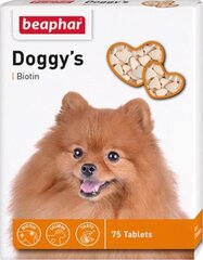 Vitamīni suņiem Beaphar Doggys Biotin, 75 gab. cena un informācija | Vitamīni, uztura bagātinātāji, pretparazītu līdzekļi suņiem | 220.lv