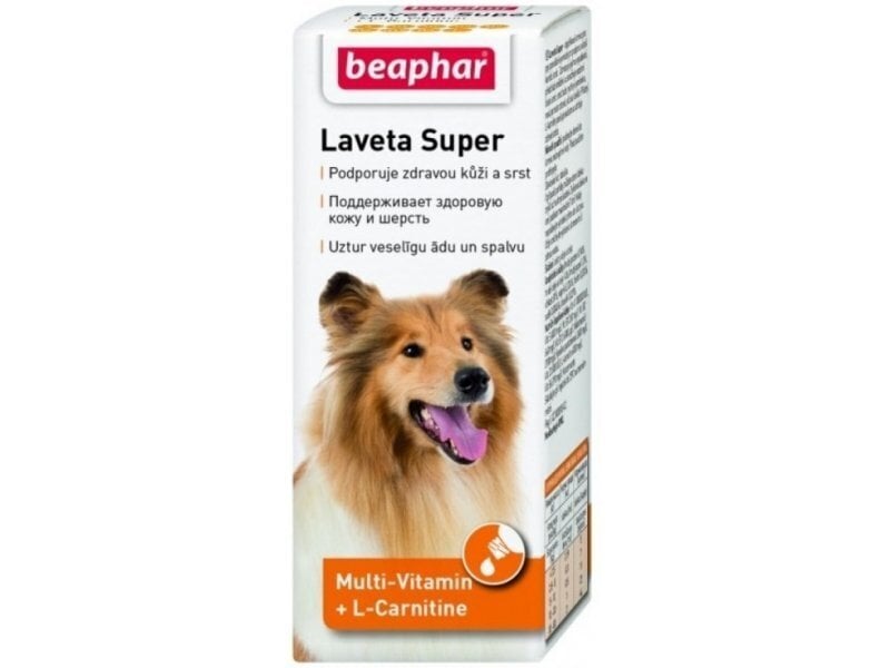 Papildbarība suņiem apmatojuma stāvokļa uzlabošanai Beaphar Laveta Super Dog, 50 ml цена и информация | Vitamīni, uztura bagātinātāji, pretparazītu līdzekļi suņiem | 220.lv