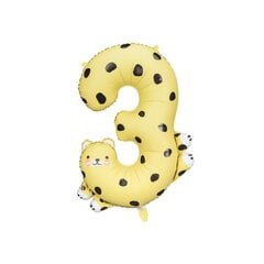 Balons cipars -- 3 - gepards, 82 cm cena un informācija | Baloni | 220.lv