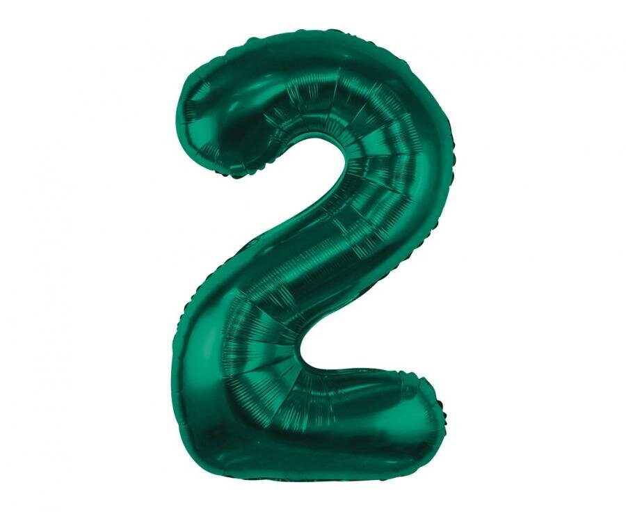 Balons, zaļš, Cipars - 2, 85cm cena un informācija | Baloni | 220.lv
