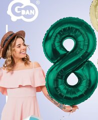 Balons, zaļš, Cipars - 8, 85cm cena un informācija | Baloni | 220.lv