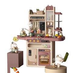 Детская кухня с аксессуарами 65 шт., оранжевая цена и информация | Игрушки для девочек | 220.lv