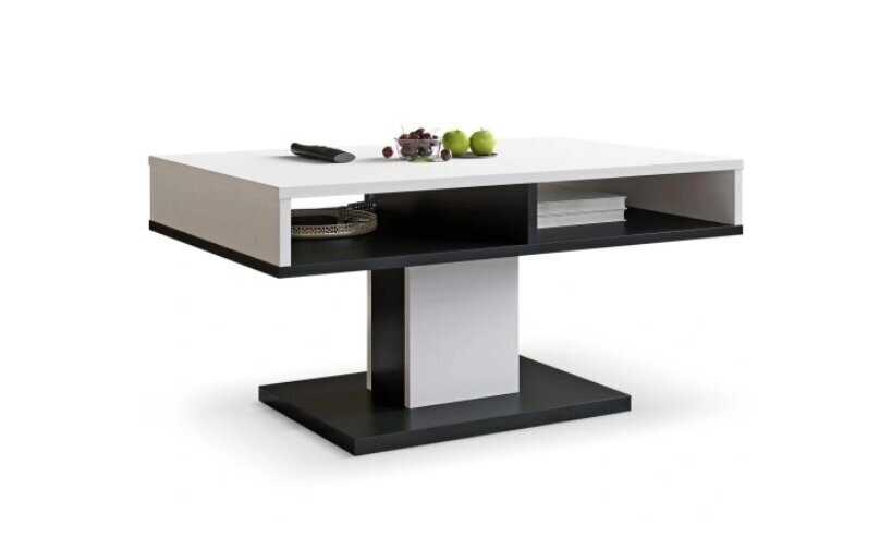 Kafijas galdiņš Belsi, 90x60x45 cm, melns/balts cena un informācija | Žurnālgaldiņi | 220.lv