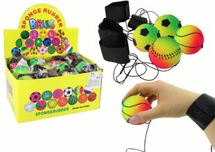 Мяч на резинке с браслетом 6 см, 4 вида цена и информация | Развивающие игрушки | 220.lv