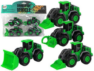 Набор игрушечных тракторов 4 шт, зеленый цена и информация | Игрушки для мальчиков | 220.lv