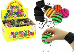 Мяч на резинке с браслетом 6 см, 4 цвета цена и информация | Развивающие игрушки | 220.lv